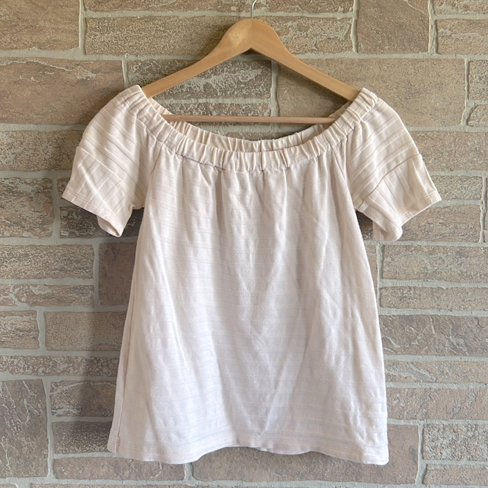 Madewell Stripe Off Shoulder Top